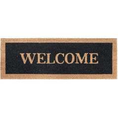 Hanse Home Coconut Doormat Slim for Indoor Use - Dirt Trapper Mat Natural, Coconut Mat Welcome, Non-Slip for Hallway, Patio, Entrance Area - 27 x 70 cm