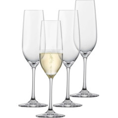 SCHOTT ZWIESEL Forté Champagne Glasses (Set of 4), Timeless Prosecco Glasses with Moussing Point, Dishwasher Safe Tritan Crystal Glasses, Made in Germany (Item No. 123616)
