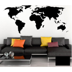 Grandora W698 Wall Sticker World Map Earth Globe Living Room