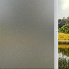 DARUITE Window Film Opaque Self-Adhesive Frosted Glass Film Privacy Film Window Film Privacy Screen Non-Adhesive Film Milk Film Window for Home Bathroom Office Glass (Grey, 90 x 200 cm)