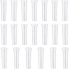 WANDIC Flower Water Pipes, Pack of 20 White, Large, Transparent Flower Tubes, Plastic Flower Bottles with Caps for Preserving Sunflowers, Hydrangeas, Fresh Decoration, 10.8 cm