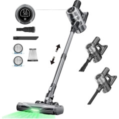 Proscenic P13 Cordless Vacuum Cleaner, 45 KPa, 550 W, 45 Mins Wireless Vacuum Cleaner with Touchscreen Green Light, Wall-Mounted Charging Station, Anti-Tangle, Suction for Carpet, Hard Floors, Curtain