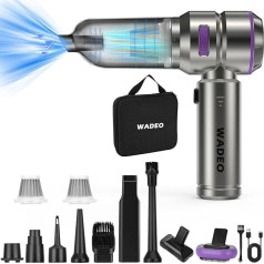 WADEO Handheld Vacuum Cleaner 3 in 1 Battery 18000 Pa, 35 Mins Running Time, 3 Speeds 210,000 rpm Dust Blower 7500 mAh Battery, Car Vacuum Cleaner for Car, Home, Office Cleaning
