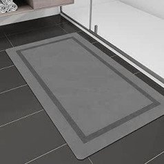 chakme Non-Slip Bath Mat, 43 x 150 cm, Bathroom Rug, Super Absorbent Bath Mat, Washable Bath Mat, Shower Mat for Shower, Bathtubs and Bathrooms, Light Grey