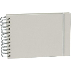Semikolon 361770 Spiral Album Mini Mucho - 25 x 16 cm - Photo Album, 90 Pages Cream White, Photo Book, Light Grey Stone