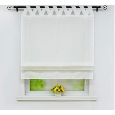 Mila Roman Blind Semi-Transparent Plain Colour with Loops Window Curtains Pack of 1