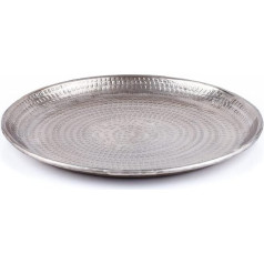 Imera Oriental Aluminium Tray 30 cm | Moroccan Tea Tray in Silver | Oriental Silver Tray Silver | Oriental Decoration Ramadan Decoration