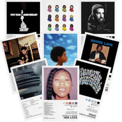 QEWRT Drake Album Cover Poster Print Music Canvas Wall Art Set of 9 for Teens and Girls Room Aesthetic Dorm Decor 8x12 Inch Unframed