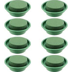 JEUIHAU 8 Pieces 12 cm Flower Foam Block with Tray, Floral Foam with Bowl, DIY Flower Arrangement Set for Weddings, Florists, Floral Arrangements