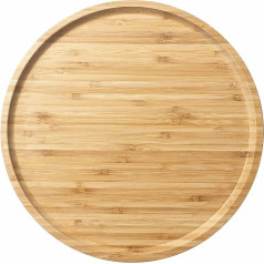 Bamboo Serving Plate, Round Wooden Tray, Wooden Serving Tray, Fruit, Bread, Salad Plate, Charcuterie Serving Board (35 cm)