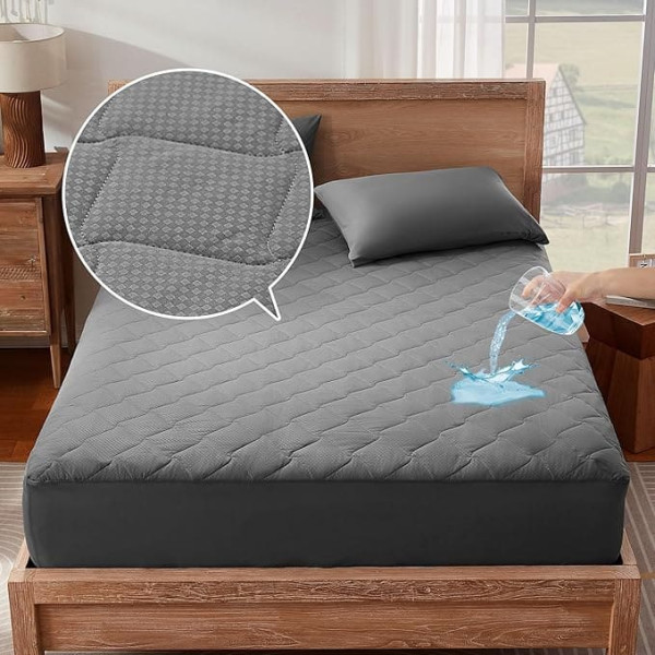 Mattress Topper Grey, 180 x 200 x 38 cm