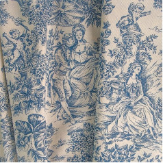 DOMETEX - Toile de Jouy - Romantic (2.5 x 2.8 m) (Blue)