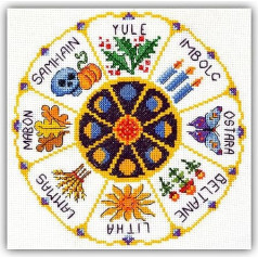 Povitrulya Wheel of the Year Cross Stitch Kit - Pagan Celtic Wiccan Design Pattern - Hand Embroidery Kit 12