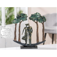 Casablanca Decorative Figure Sculpture Couple Figurine Decorative Resin Colour: Bronze Decoration Living Room Gift Birthday Height 30 cm
