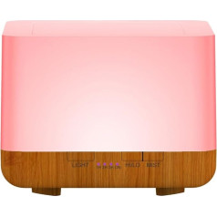 600 ml Essential Oil Diffuser, Yellow, Nice Humidifier with Adjustable Mist Mode, Auto Off, 7 Colours Night Lignts 3 in a Portable Aroma Diffuser for Bedroom/Office/Hom (Yellow)