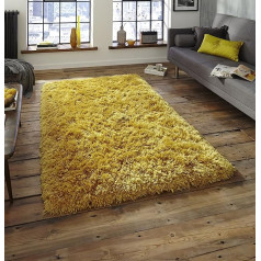 Polar PL 95 Shaggy Hand Tufted Rug, Yellow, 60 x 120 Cm