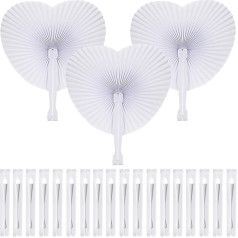 Wedding Fan Pack of 100 Paper Fans Hand Fan White Paper Hand Fans Wedding Fan Heart Pocket Fan Folding Fan for DIY Wedding Gift Wedding Decoration Party Birthday Decoration