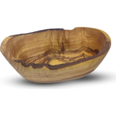 MOHA 24 High-Quality Rustic Olive Wood Snack Bowls, Decorative Bowl, Natural Wooden Bowl, Key Rack, Jewellery Bowl, Olive Wood Bowl, Dip Bowl, Handmade, Various Sizes (20-22 cm)