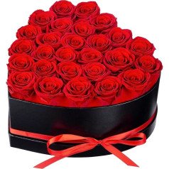 INSANYJ Pack of 27 Eternal Roses in Heart Box Gifts for Women, Infinity Rose Red, Roses Flower for Valentine's Day Decoration Gift, Bouquet Birthday Gift for Mum Girlfriend Wife Girlfriends