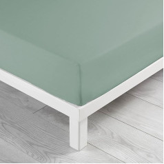 douceur d'intérieur, Fitted Sheet 160 x 200 cm Sage 100% Cotton
