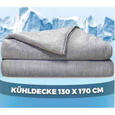 Cooling Blanket 130 x 170 cm Single Blanket Summer Blanket Self-Cooling Q-max < 0.43 Cuddly Blanket Grey Thin Blanket for People, Children, Babies and Pets