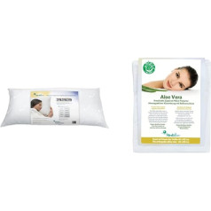 Mediflow 5001 The Original Water Cushion 40 x 80 cm and Aloe Vera Protective Cover, Cushion Cover, Cotton, White, 40 x 80 cm