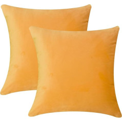 2 Pack Yellow Velvet Rectangle Cushion Covers for Sofa Bedroom Living Room with Invisible Zipper, Fits Inner Pillow up to 12x20 Inch