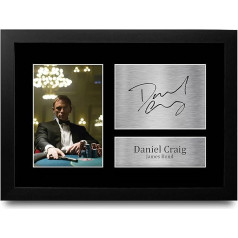 HWC Trading Daniel Craig A4 Framed Signed Printed Autographs Picture Print Photo Display Gift For James Bond 007 Film Fans