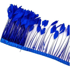 Deko Federn 3 Stück Federn zur Verzierung, 2 Meter, Bunte Federn, Besatz, 13–18 cm, for Hochzeit, Party, Federn, Kleidung, Kleid, Dekorationen, Nähbesatz Für Hüte, Innendekoration(Deep Blue)