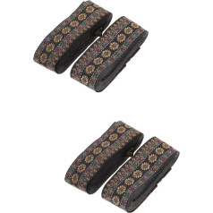 Blue Trim, 4 Ethnic Lace Ribbon, Retro Curtains, Vintage Fabric, Boho Curtains, Decorative Trim, DIY Ribbon, Crochet Lace Tape, Black Embroidered Decorative Ribbon, Lace Trim