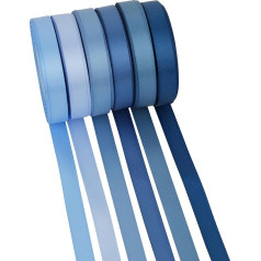 MAYREEL 3/8 Inch Thin Slate Blue Satin Ribbon for Gift Wrapping Wedding Bridal Shower Crafts 6 Rolls 10 Yards per Color Total 60 Yards