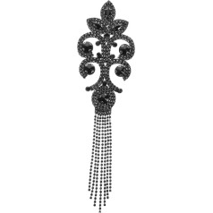 VILLCASE Retro dekorative Schulterstempel Kostümzubehör Schulterschmuck Verzierungen für das Handwerk Schulterklappen mit Quaste Schulterkette mit Quaste Schulter Quasten Strasssteine Black