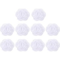 PATIKIL 10 Stück Blumen Spitze Stickerei Applikation, 3D bestickte florale Aufnäher mit Organza Applikation für Kleidung Hochzeitskleid DIY Kleidung Handwerk, Weiß