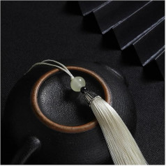 Quasten, seidig, handgefertigt, weiche Quasten, Jadeperlen, Quaste, DIY, Handwerk, Schmuck, Lesezeichen, Schlüsselanhänger, Dekoration, Anhänger, glatte Fransenborte (24 beige)