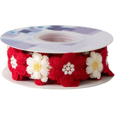Sonnenblumenband, Blumenbesatz, Stickereispitze, aufwendige florale Details, weiche Stoffstruktur, 9 m lange gelb-weiße Rolle, zum Basteln von Hochzeitskleidern, Haarbanddekoration