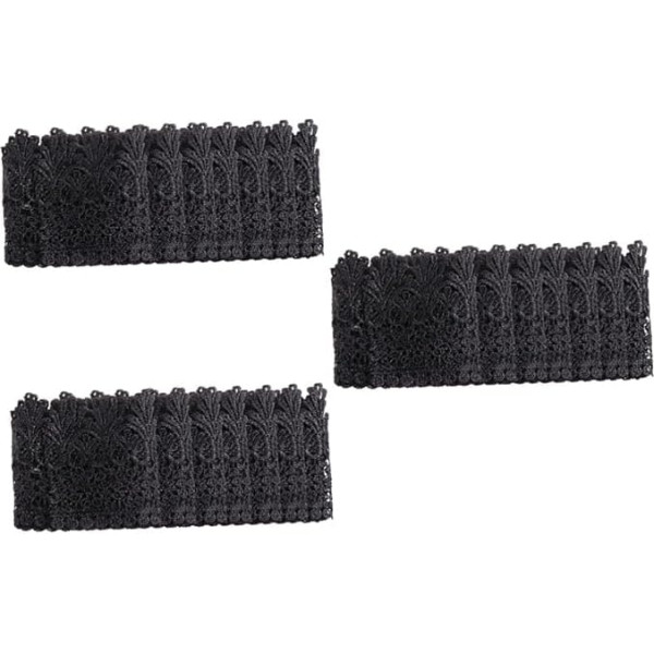 STOBOK 3 Pieces Similar to Lace DIY Lace Vintage Lace Ribbon Eyelashes Lace Ribbon Elastic Trim Lace Ribbon DIY Decor Dress Headwear Lace Fabric