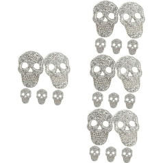 Tofficu Pack of 20 Hot Diamond Stickers of the Skull, Back Sewing, Patches, for Sewing, Repair Patches, for Sewing Skulls, Skull Stains, Resin