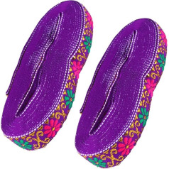 DECORNIJIA 2 Stück Jacquard-gurtband Aus Spitze Blume Stoff Für Nähen Vorhang Kanten Wohnkultur Gewebte Stickerei Trimmen Ethnisches Band Gestickter Bandbesatz Spitzenband Violett Polyester