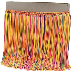GIJMZY Fransenbesatz Spitze 20 cm Bunte Fransen Quaste Spitze Stoff Bühne Leistung Hochzeit Party Dance Kleid Dekoration Trimmen DIY Nähzubehör(Orange Colorful,20cm X10yards)