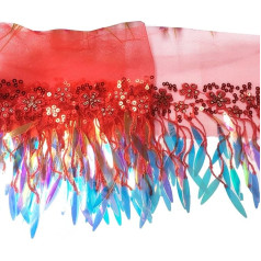 1 Yard Tanz Party Kleid Stoffbesätze Fransen Quaste Pailletten Spitze Bestickt Band Nähen Handwerk Kleidung Zubehör