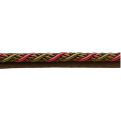 DecoPro 11 Meters Package|Large 10mm Green, Brown, Red Basic Trim Cord With Sewing Lip|Style# 0038AXL|Color: Cocoa Coral - LX08 (12 Yards / 36 Ft)