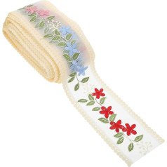 1 x Mesh Embroidery Lace Trimming Vintage Lace Ribbon Flower Ribbon Trim Flower Appliques Sewing DIY Sewing Craft Embroidered Lace Trim Decorate Milk Silk Vintage