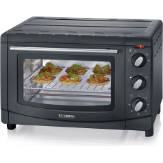 Severin mini cepeškrāsns, 20 l, taimeris līdz 60 min, temperatūra no 100°c līdz 230°c, paplāte, cepšanas paplāte, grila režģis, jauda 1500 W līdz 2067