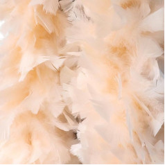 2 m Plain Feather Boa for Crafts, Fluffy Boa Feather Scarf, Costume Accessory Boas, Feather Stripes, Wedding Decorations for Sewing, Crafts, Decoration, Christmas Parties, Festivals, Champagne