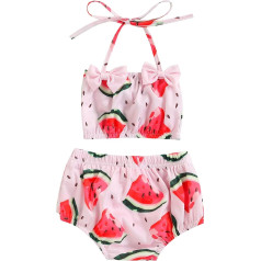 Toddler Girls Bathing Suit Bikini Set 3 Pieces Summer Beach Outfit Top Shorts Hat