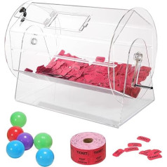 VEVOR Lottery Drum Lucky Child, 10,000 Lot or 300 Raffle Balls Capacity, Professional Lot Rotating Cage with 2 Keys, Transparent Lottery Turntable, Lot Box for Lottery Games
