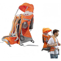 iuscacey Children's Hiking Backpack Lightweight & Ergonomic, Foldable up to 30 kg with Safety Belt and Rain/Sun Protection