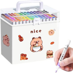 Generisch Kinder Malstifte - 120 Farben Tiercartoon-Design Malset - Schnelltrocknender Graffitistift Zum Schreiben Malen Skizzieren