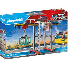 Playmobil City Action 70770 Portal Crane with Containers, Control Module and Rotating and Sliding Cabin as well as Other Accessories, from 4 Years