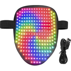 Leuchtende Gesichtsbedeckung mit Wiederaufladbarer USB-Typ-C-LED-Feiertags-Gesichtstransformationsmaske für Cosplay, Maskerade-Partys, Geburtstage, Karneval